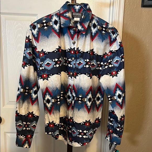 ROUGHRIDER Tops - Rockmount Western Shirt with Geometric Pattern